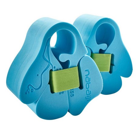 NABAIJI - Unisex Kids Swimming Foam Armbands With Elasticated Strap For 15-30 Kg, Blue
