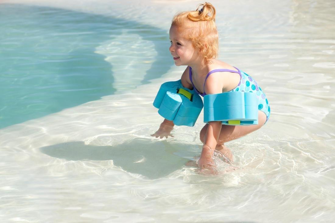Unisex Kids Swimming Foam Armbands With Elasticated Strap For 15-30 Kg, Blue, No Color, large image number 9