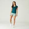 NYAMBA - Slim Fit Stretch Cotton Fitness T-Shirt, Turquoise