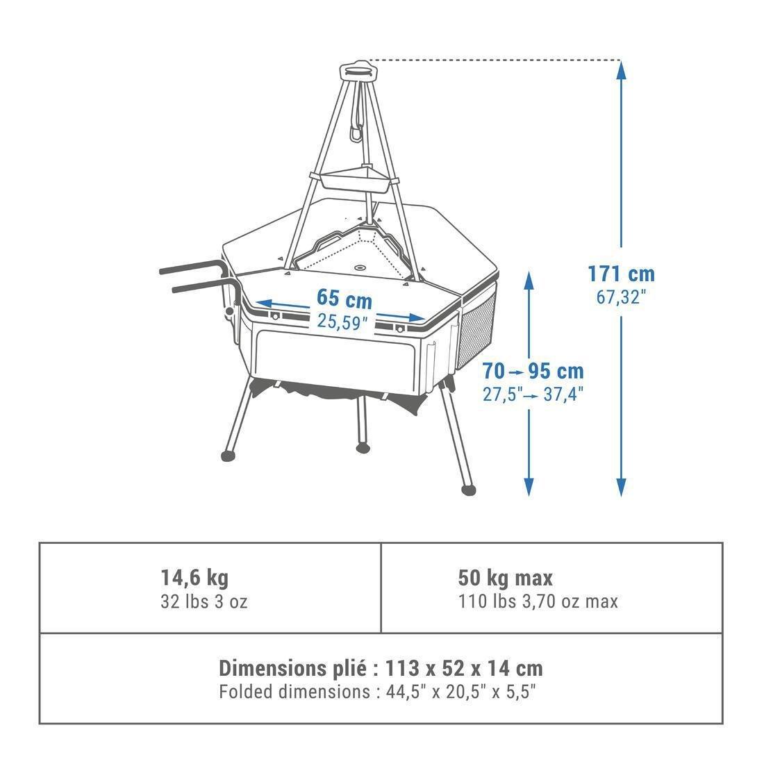 Multifunctional Camping Kitchen Unit, Blue, No Color, large image number 1