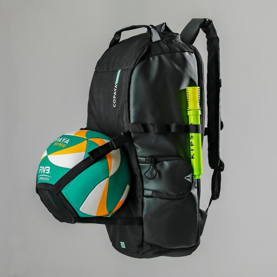 Beach Volleyball Compartment Backpack - Bv900 25L, Black, No Color, large image number 6