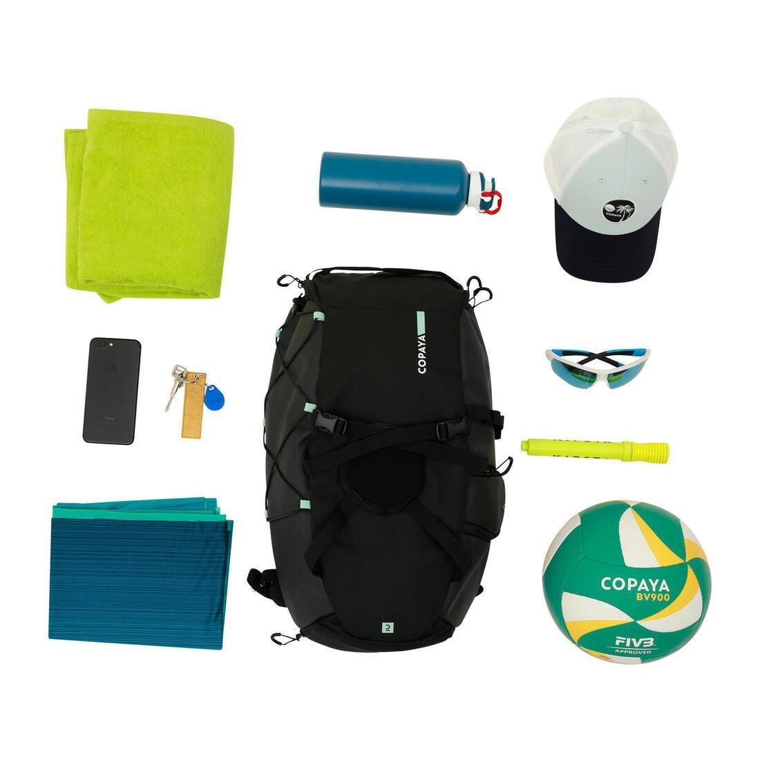 Beach Volleyball Compartment Backpack - Bv900 25L, Black, No Color, large image number 12