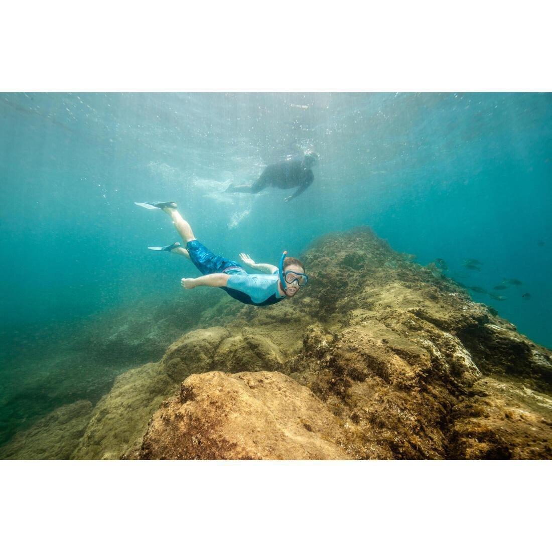 Adlt's Diving Snorkelling Fins Mask and Snorkel kit SNK 500, Blue, , large image number 7