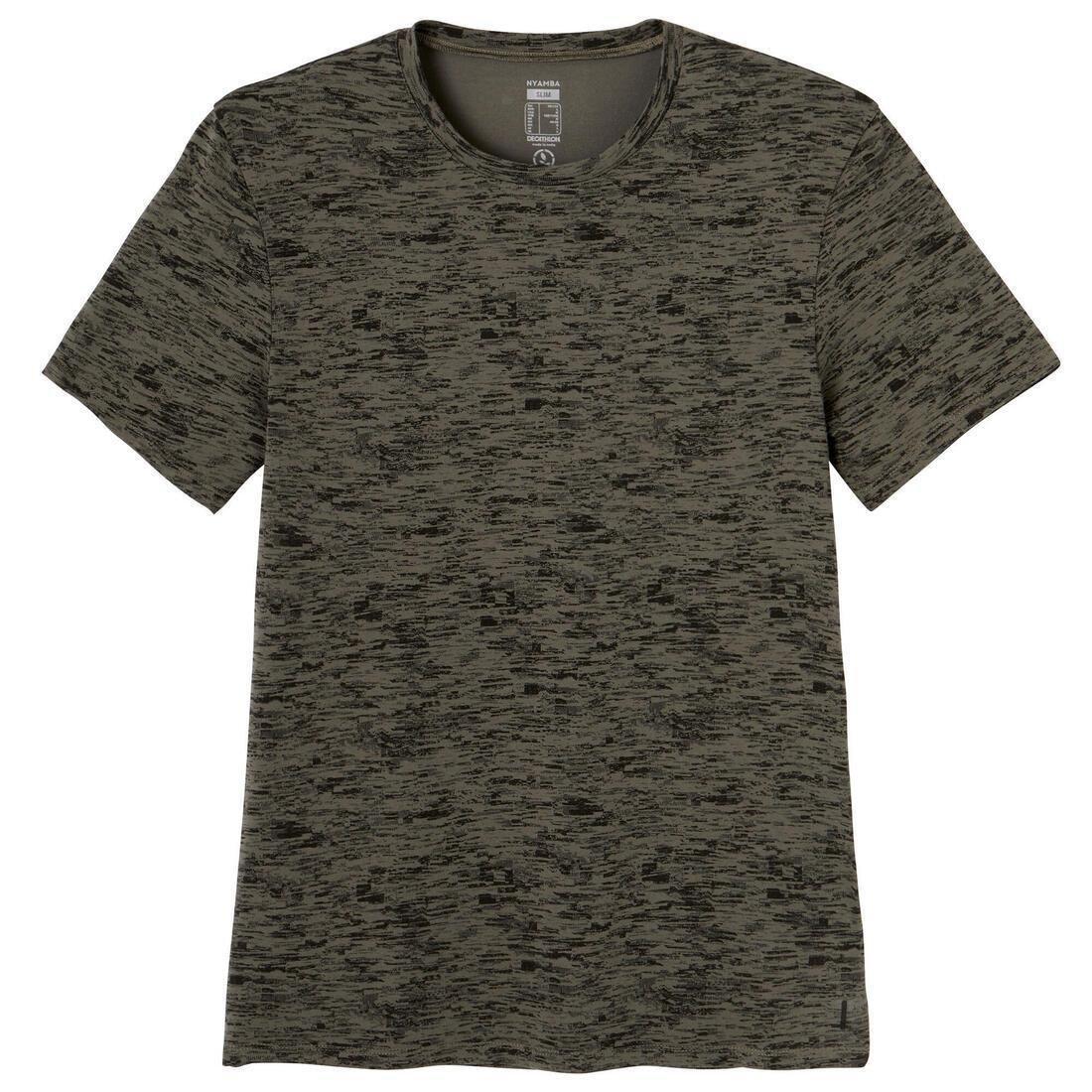 Mens Slim-Fit Stretch Cotton Fitness T-Shirt, White, No Color, large image number 9