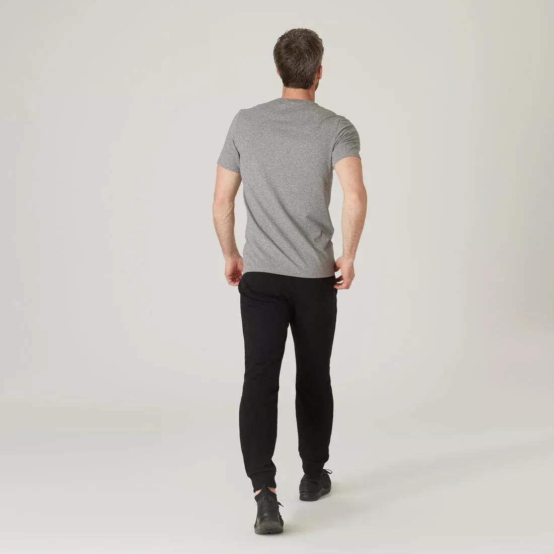 Mens Slim-Fit Stretch Cotton Fitness T-Shirt, White, No Color, large image number 10
