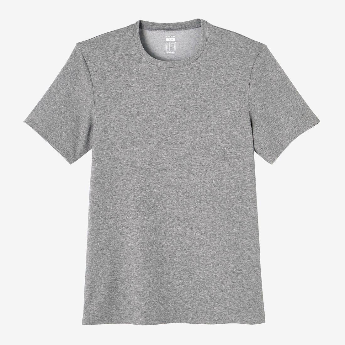 Mens Slim-Fit Stretch Cotton Fitness T-Shirt, White, No Color, large image number 13