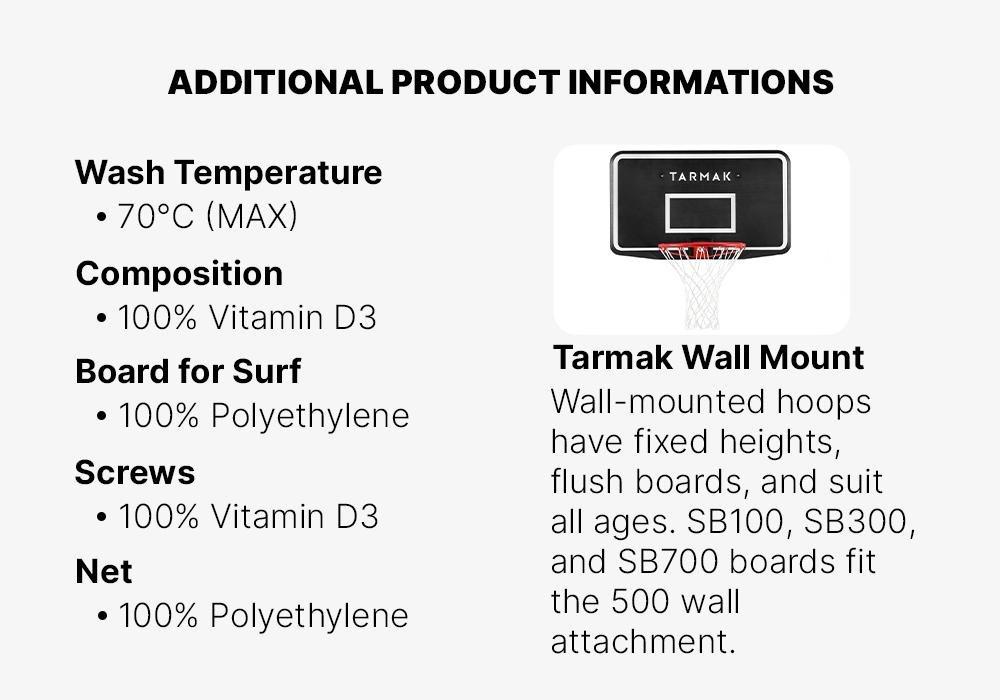 Wall-Mounted Basketball Hoop - SB100, Black/Red, No Color, medium