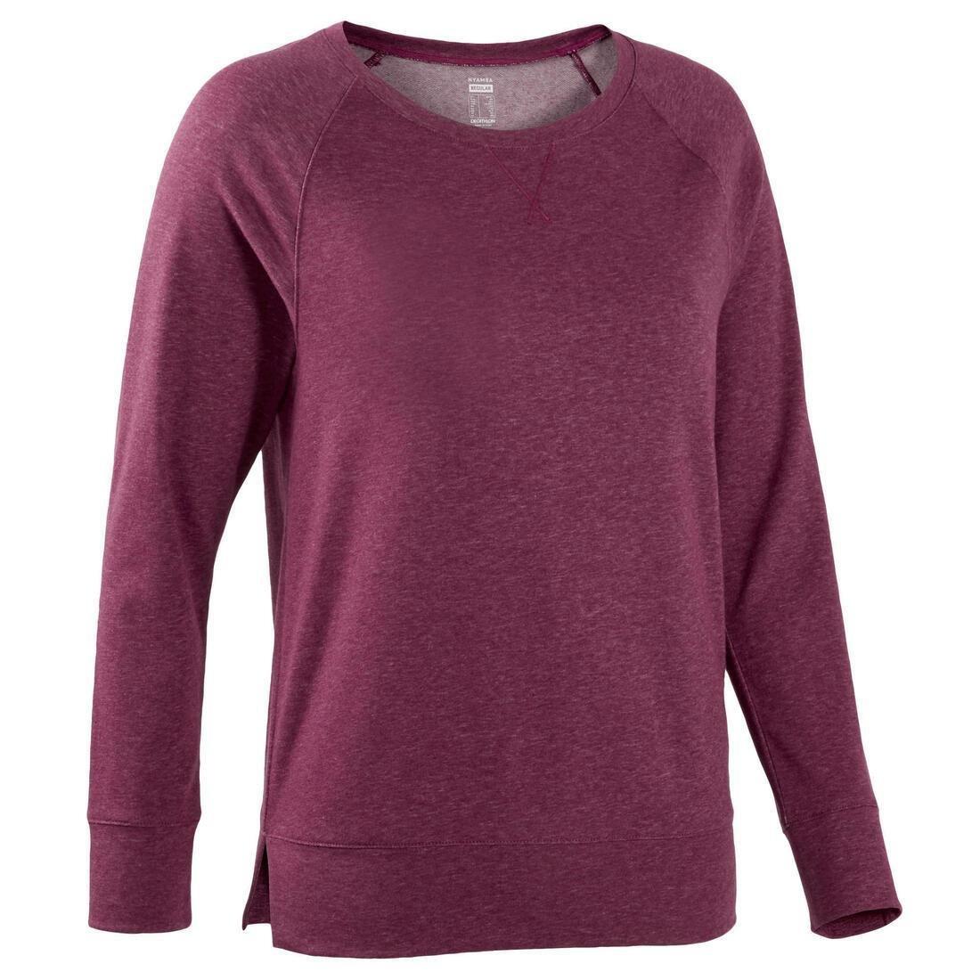 Stretchy Long-Sleeved Cotton Fitness T-Shirt, Purple, , large image number 6