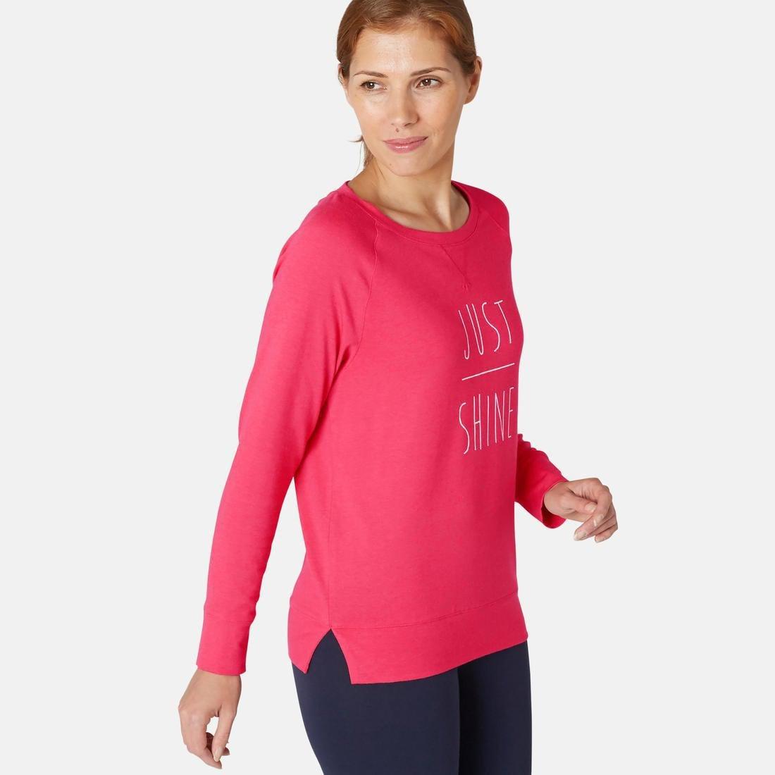 Stretchy Long-Sleeved Cotton Fitness T-Shirt, Purple, , large image number 12