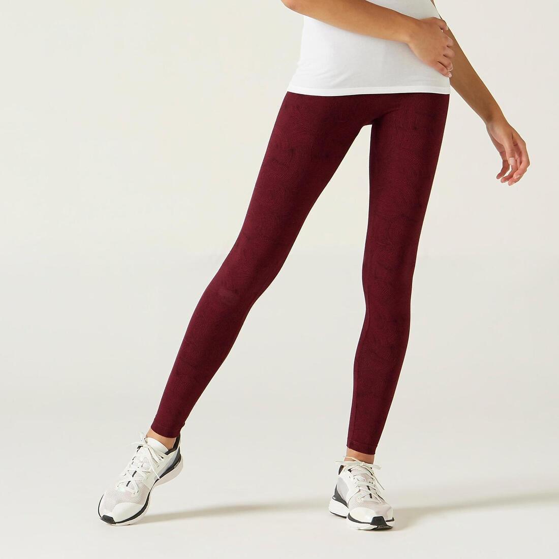 Women Slim-Fit Gym Stretching Leggings - Fit+ 500 Aop, Grey, No Color, large image number 9