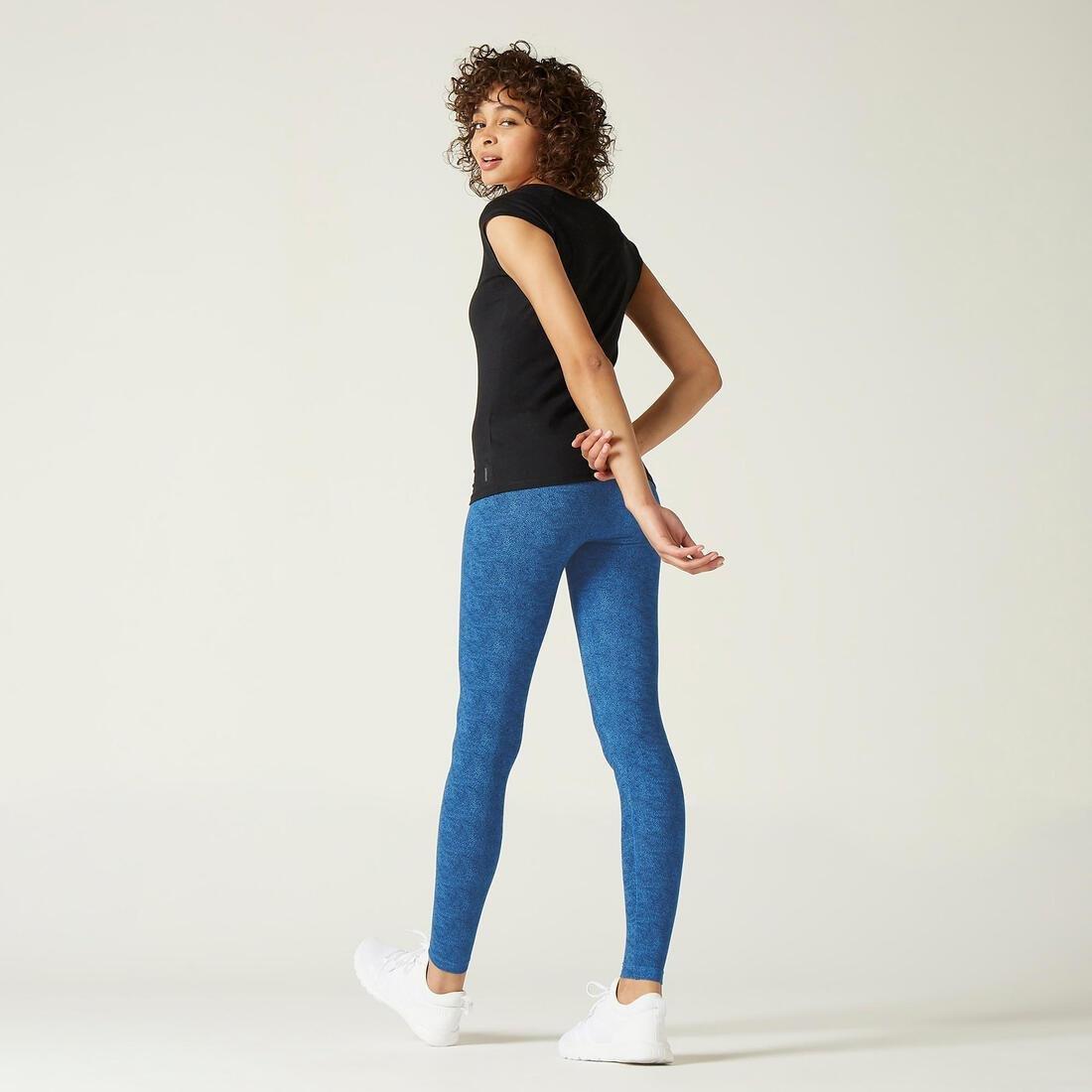 Women Slim-Fit Gym Stretching Leggings - Fit+ 500 Aop, Grey, No Color, large image number 11