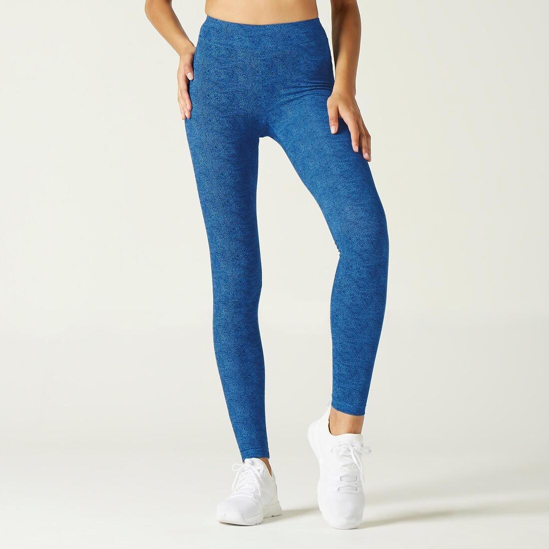 Women Slim-Fit Gym Stretching Leggings - Fit+ 500 Aop, Grey, No Color, large image number 12