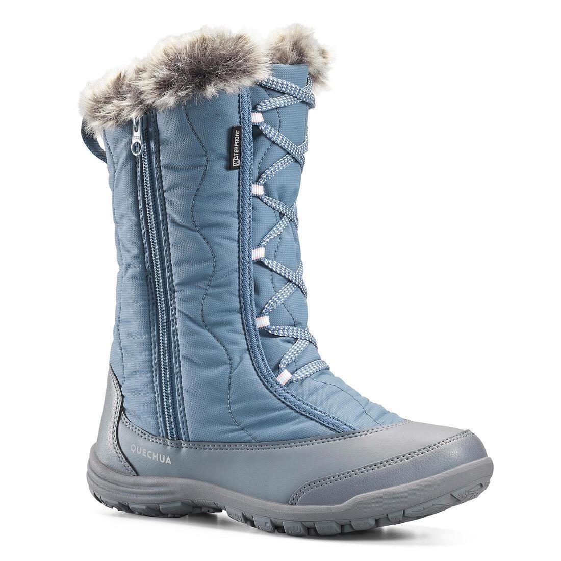 Unisex Kids X-Warm Zip Waterproof Hiking Snow Boots - Sh500, Blue, No Color, large image number 0