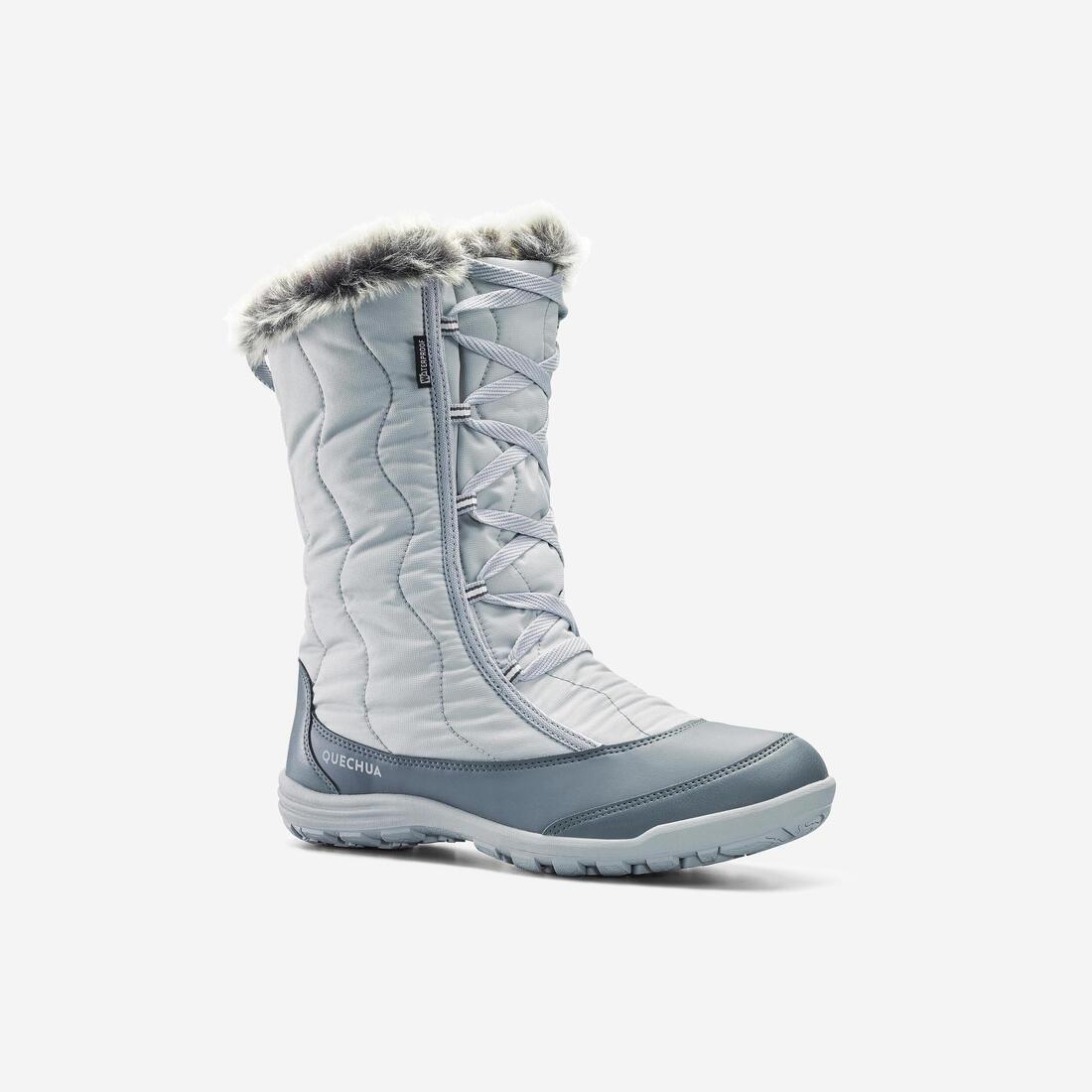Sh900Womens Warm And Waterproof Snow Hiking Boots, Light Grey, , large image number 1