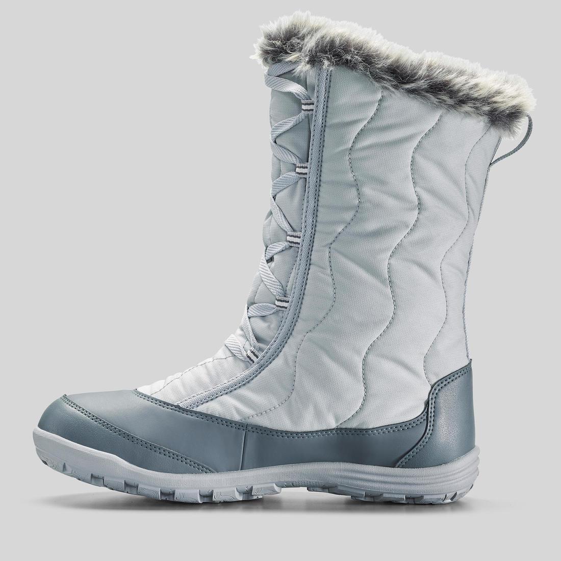 Women's leather warm waterproof snow boots - SH900 Mid