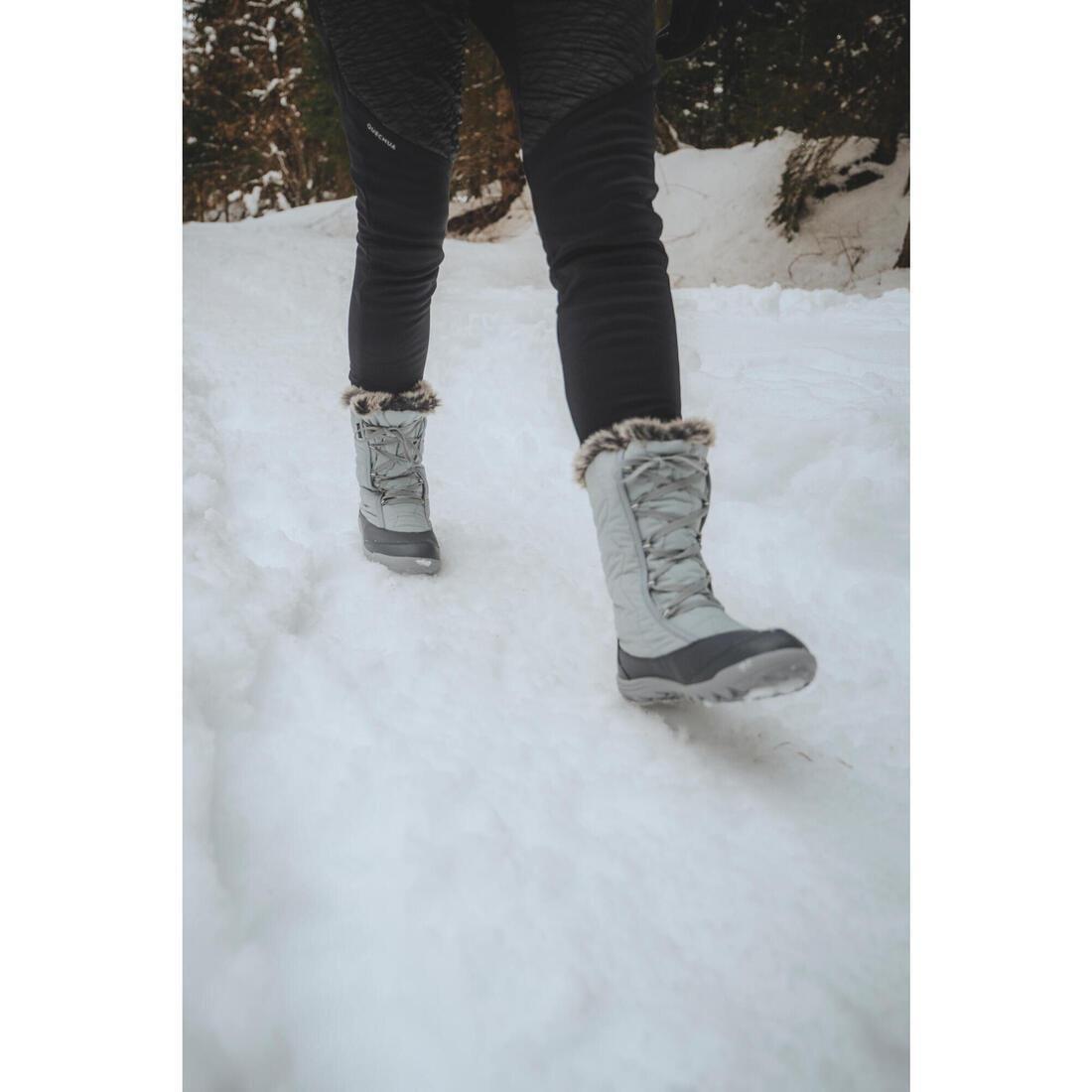 Sh900Womens Warm And Waterproof Snow Hiking Boots, Light Grey, , large image number 3