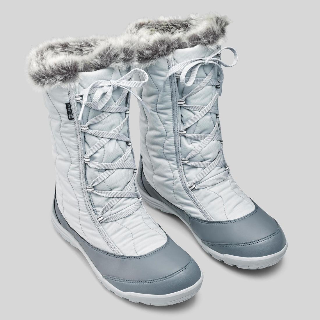 Sh900Womens Warm And Waterproof Snow Hiking Boots, Light Grey, , large image number 7