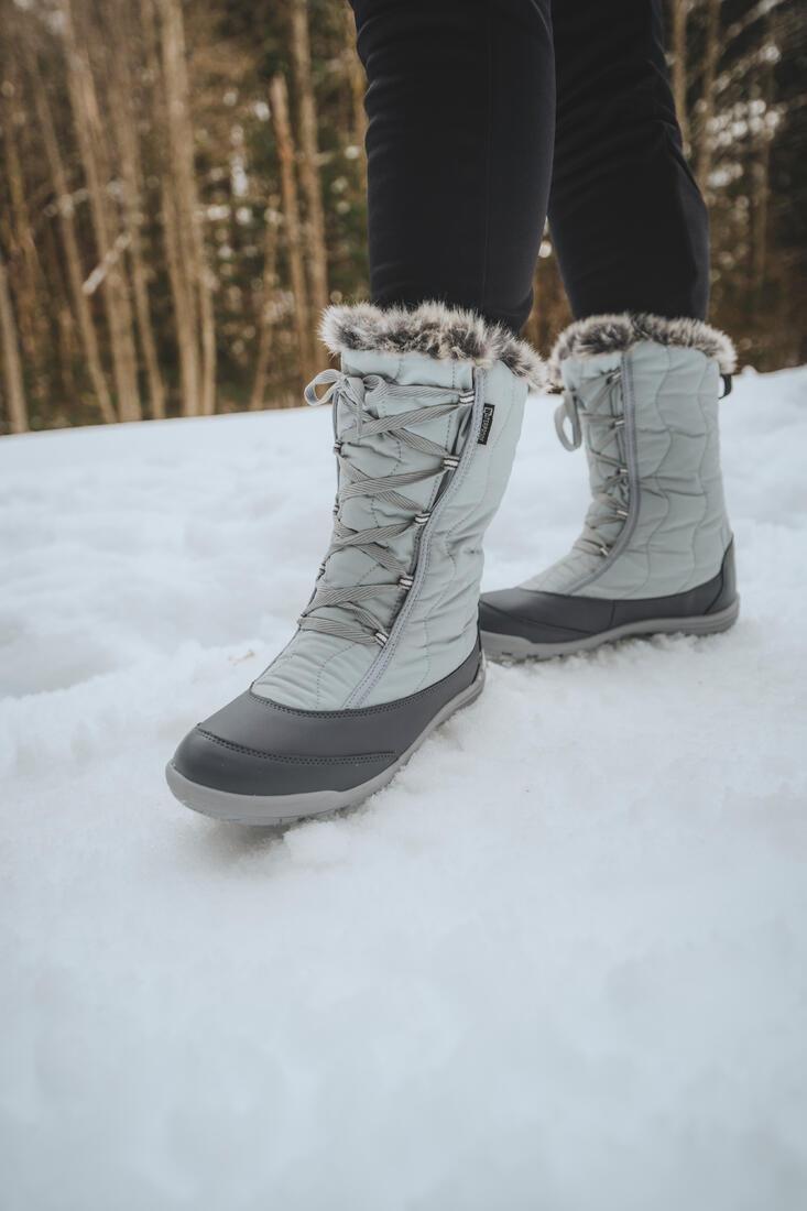 Sh900Womens Warm And Waterproof Snow Hiking Boots, Light Grey, , large image number 10