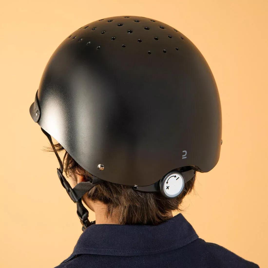 Unisex Horse Riding Helmet - 100, Black, No Color, medium