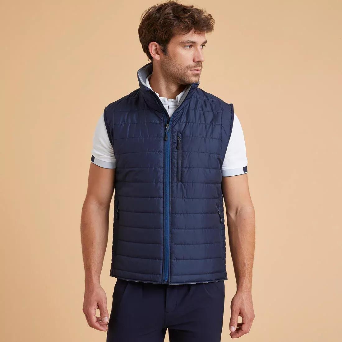 ASPHALT BLUE Men's Sleeveless Horse Riding Padded Jacket 100, , large image number 0