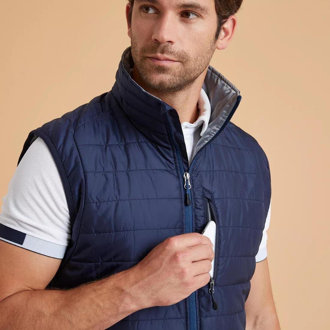 ASPHALT BLUE Men's Sleeveless Horse Riding Padded Jacket 100, , large image number 2
