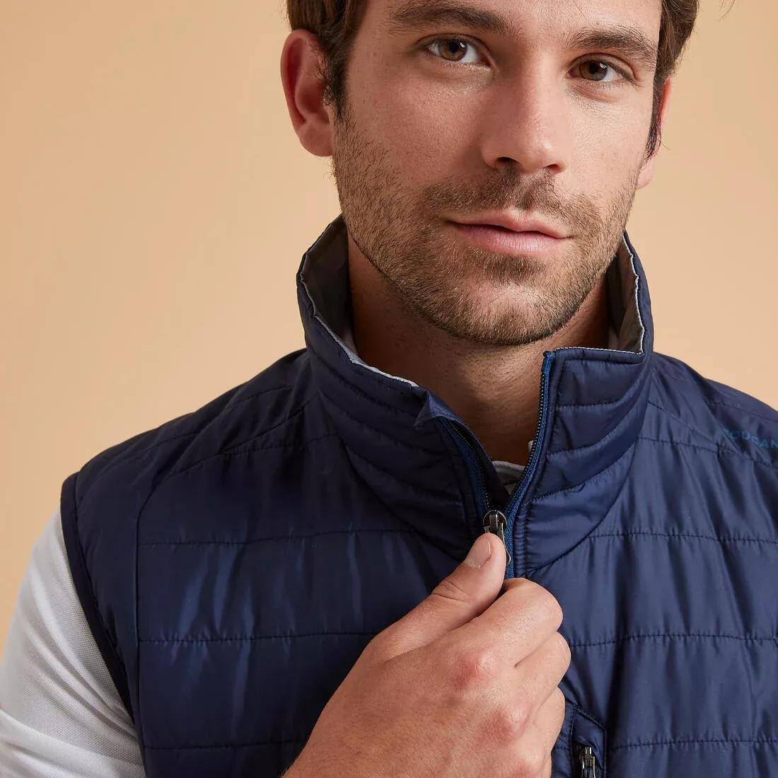 ASPHALT BLUE Men's Sleeveless Horse Riding Padded Jacket 100, No Color, large image number 3