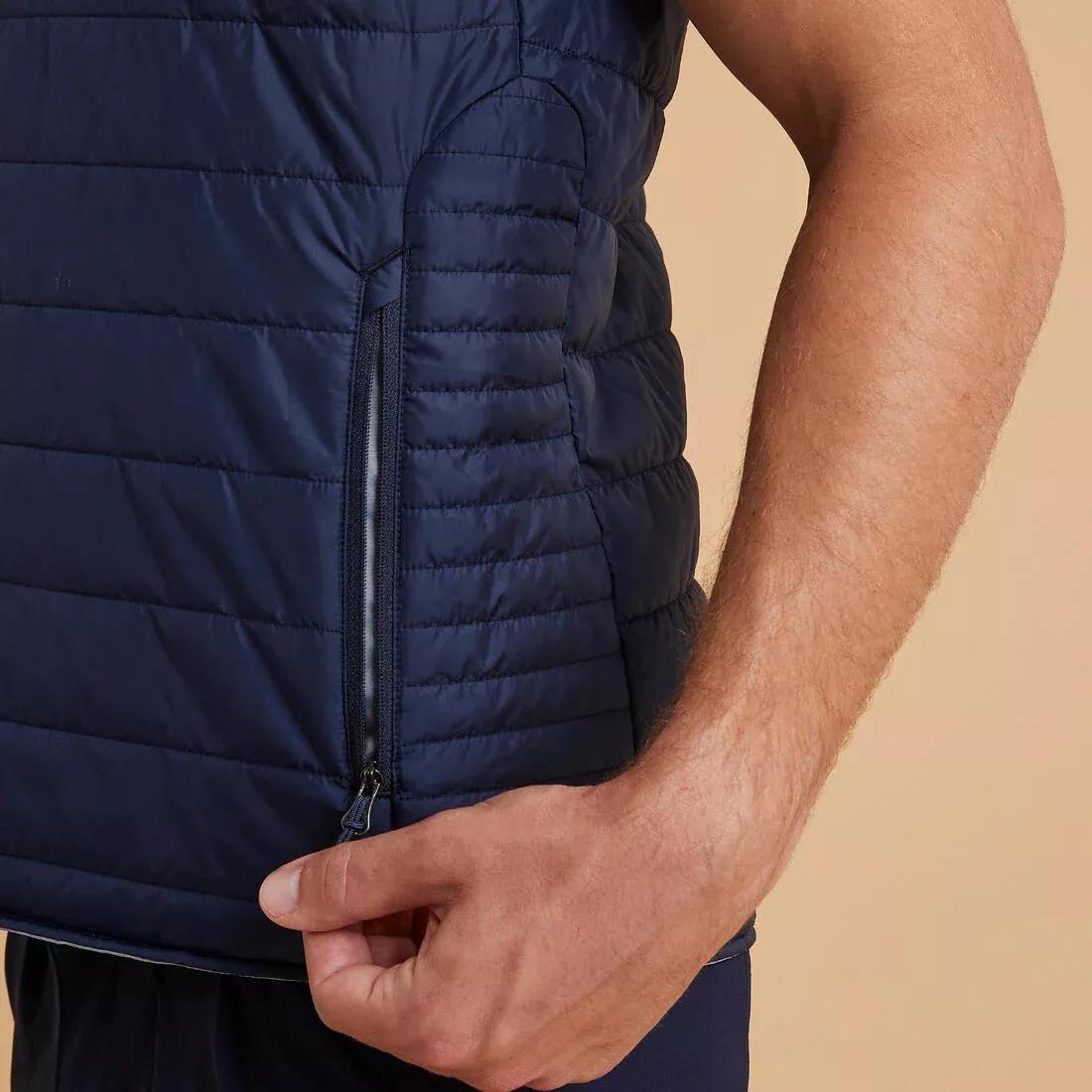 ASPHALT BLUE Men's Sleeveless Horse Riding Padded Jacket 100, No Color, large image number 4
