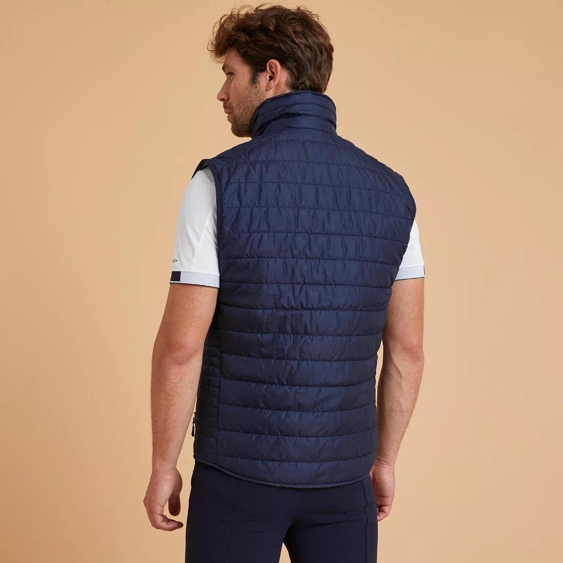ASPHALT BLUE Men's Sleeveless Horse Riding Padded Jacket 100, No Color, large image number 5