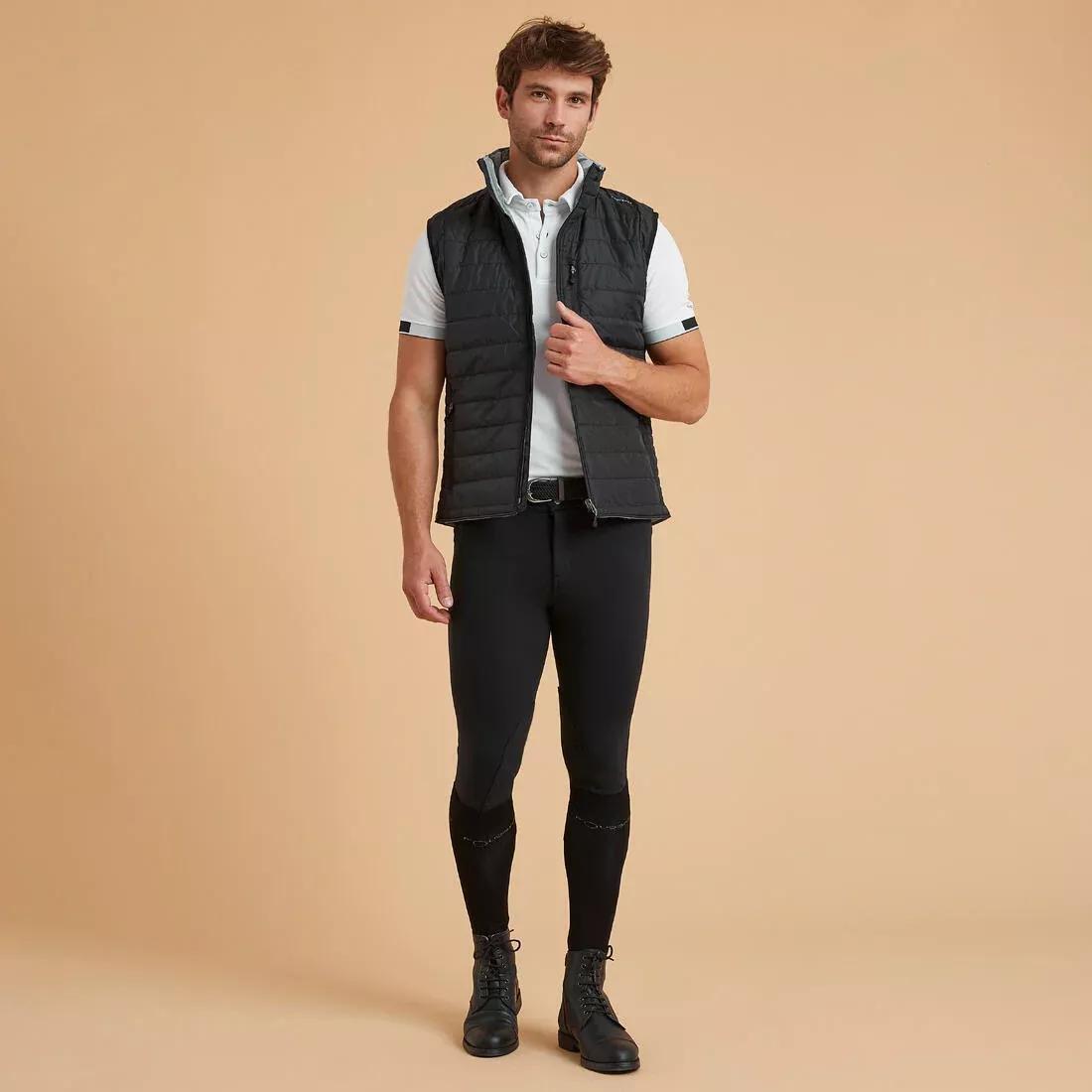 Men's Sleeveless Horse Riding Padded Jacket 100, black, , large image number 1