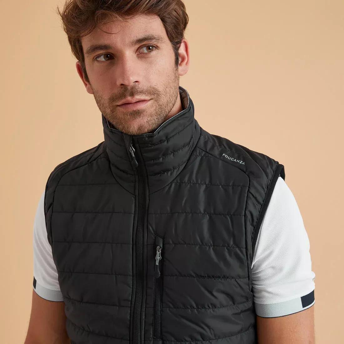 Men's Sleeveless Horse Riding Padded Jacket 100, black, , large image number 4