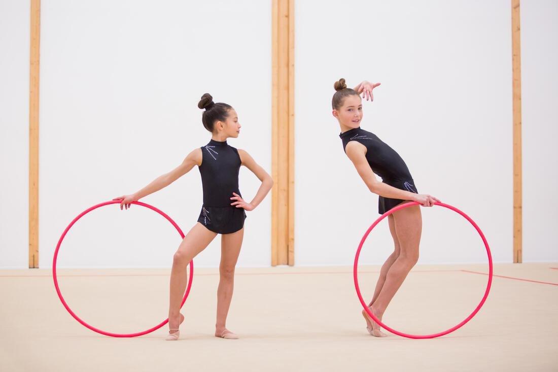 DOMYOS - Rhythmic Gymnastics Hoop, Fluo Coral Pink