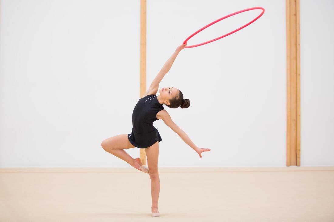 DOMYOS - Rhythmic Gymnastics Hoop, Fluo Coral Pink