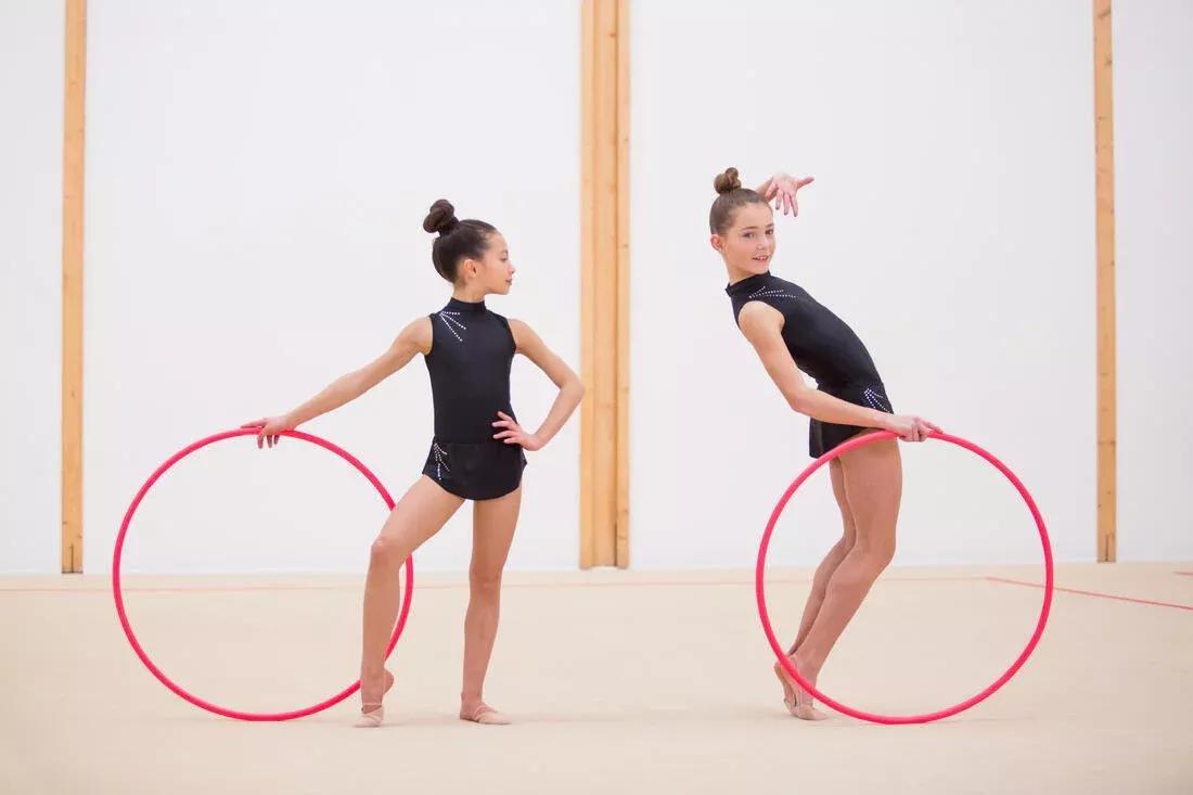 DOMYOS - Rhythmic Gymnastics Hoop, Fluo Coral Pink