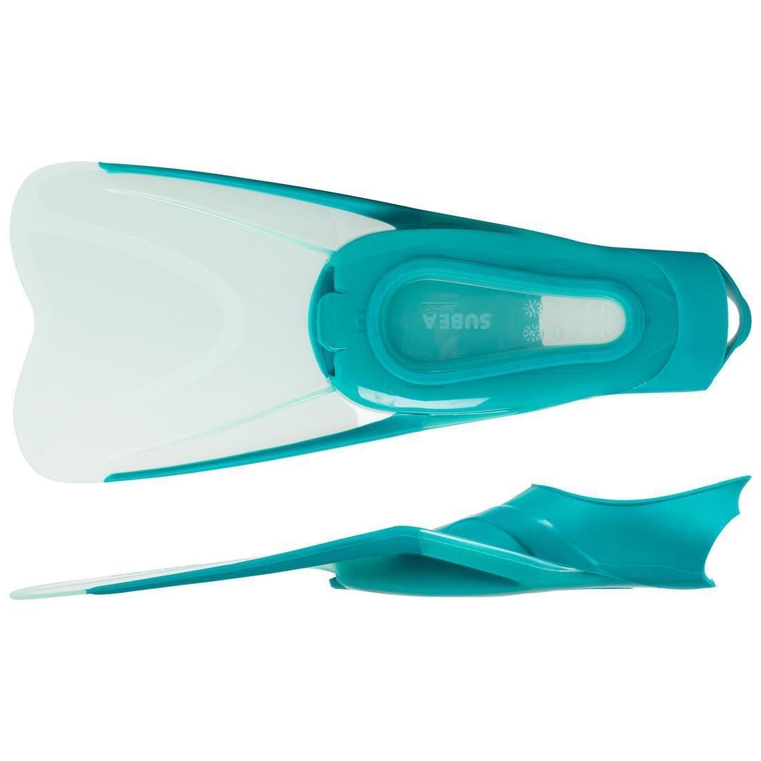 Adult's diving snorkelling Fins Mask and Snorkel kit SNK 500 - Blue, caribbean turquoise green, , large image number 3