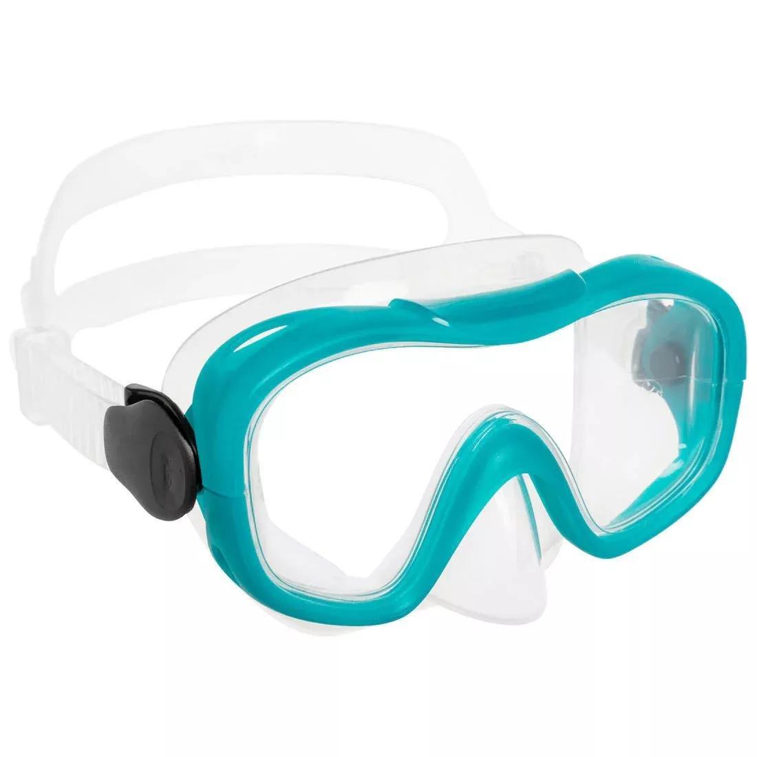 Adult's diving snorkelling Fins Mask and Snorkel kit SNK 500 - Blue, caribbean turquoise green, , large image number 4