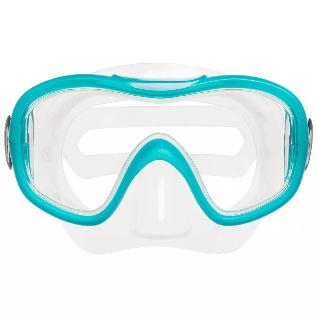 Adult's diving snorkelling Fins Mask and Snorkel kit SNK 500 - Blue, caribbean turquoise green, , large image number 6