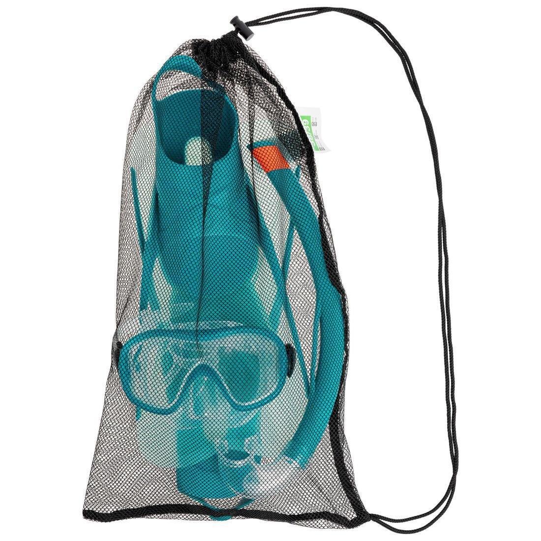 Adult's diving snorkelling Fins Mask and Snorkel kit SNK 500 - Blue, caribbean turquoise green, , large image number 9