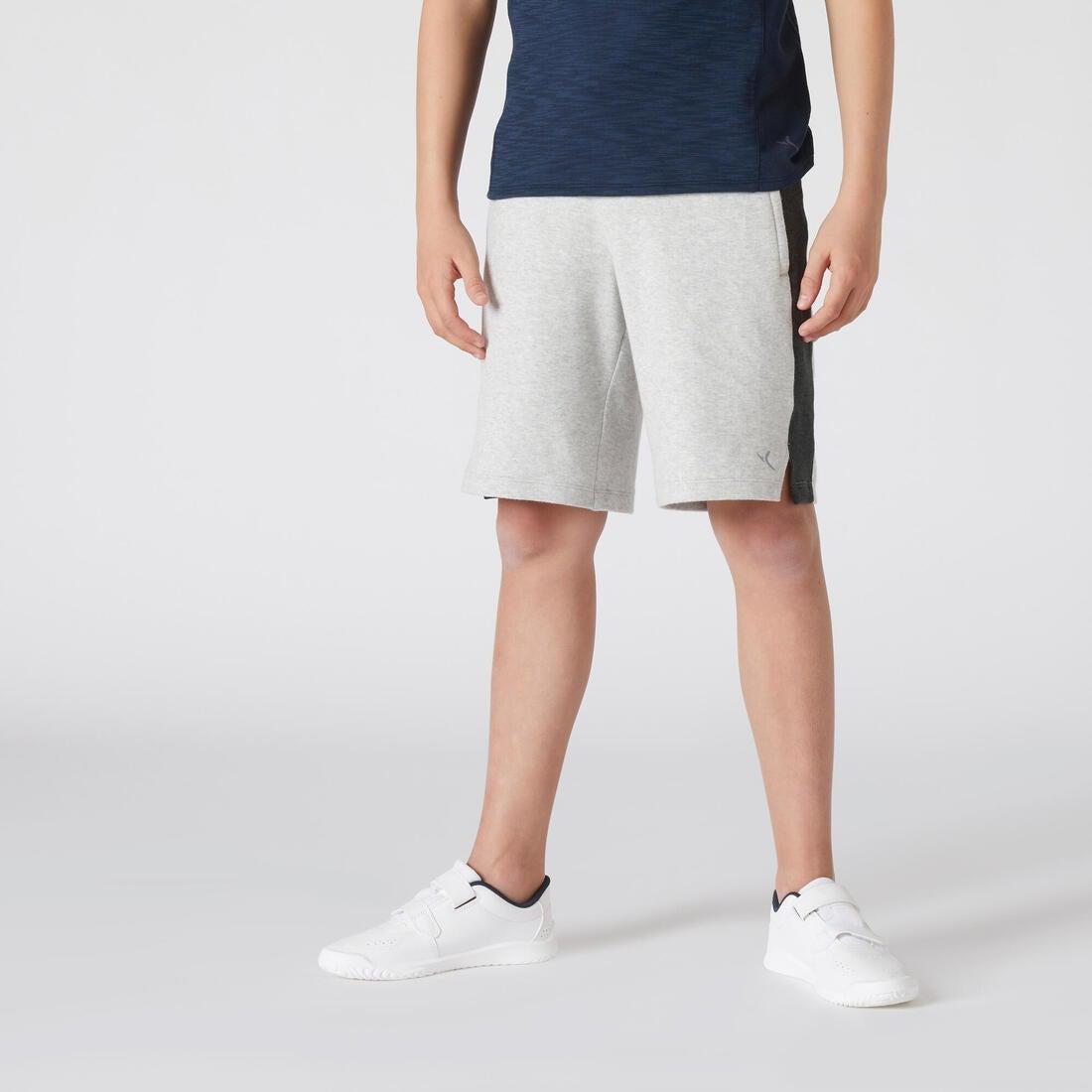 Kids Breathable Cotton Shorts, Light Grey, 5401_000, large image number 2