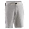 DOMYOS - Kids Breathable Cotton Shorts, Light Grey