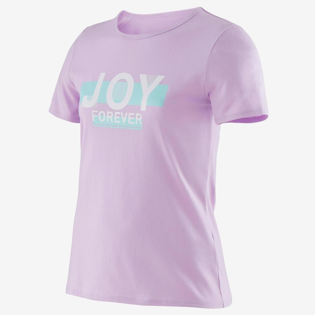 Kids Girls Short-Sleeved Gym T-Shirt, Black, No Color, large image number 2