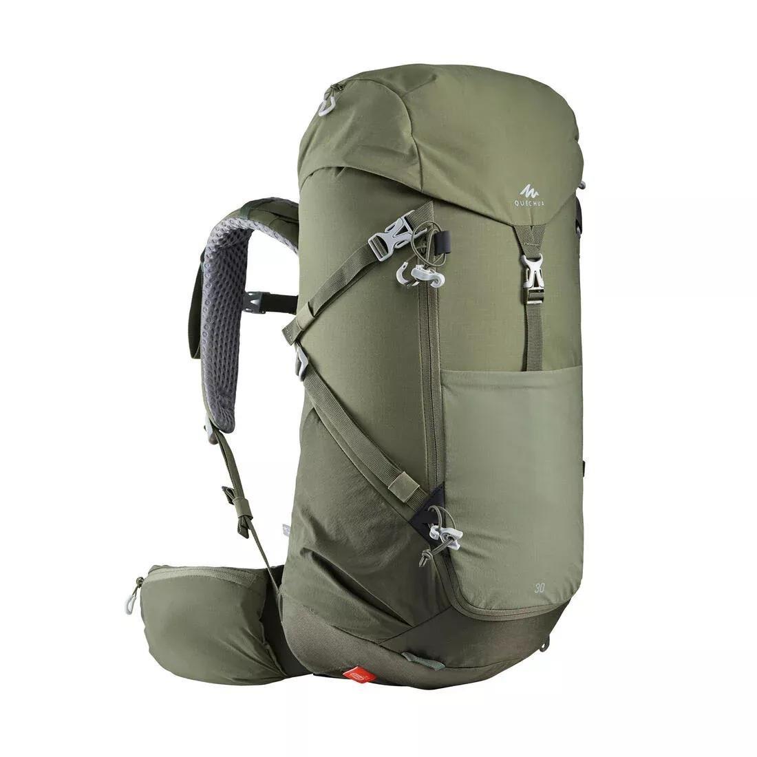 Mountain Walking Rucksack - Mh500 30L, Dark Ivy Green, No Color, large image number 1