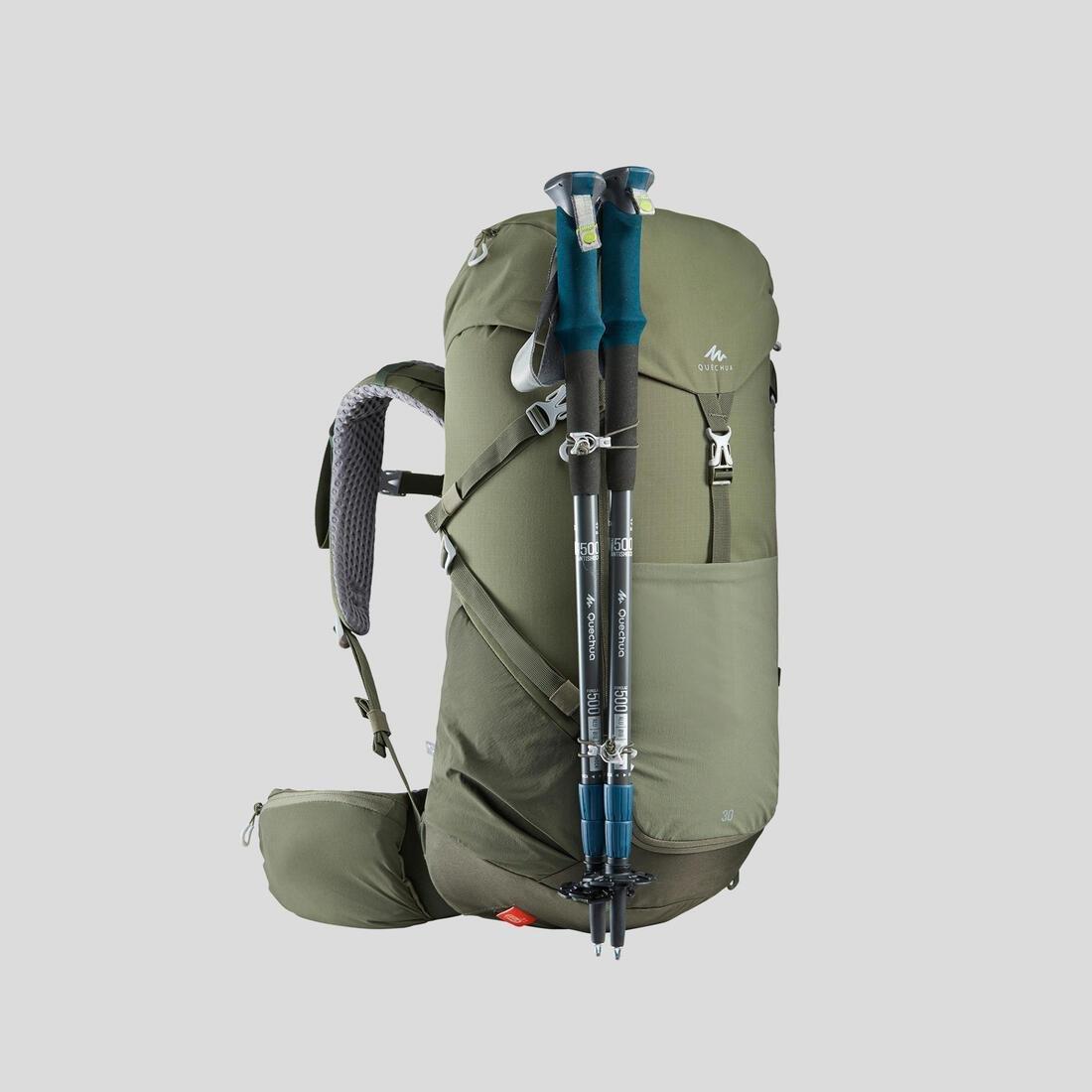 Mountain Walking Rucksack - Mh500 30L, Dark Ivy Green, No Color, large image number 5