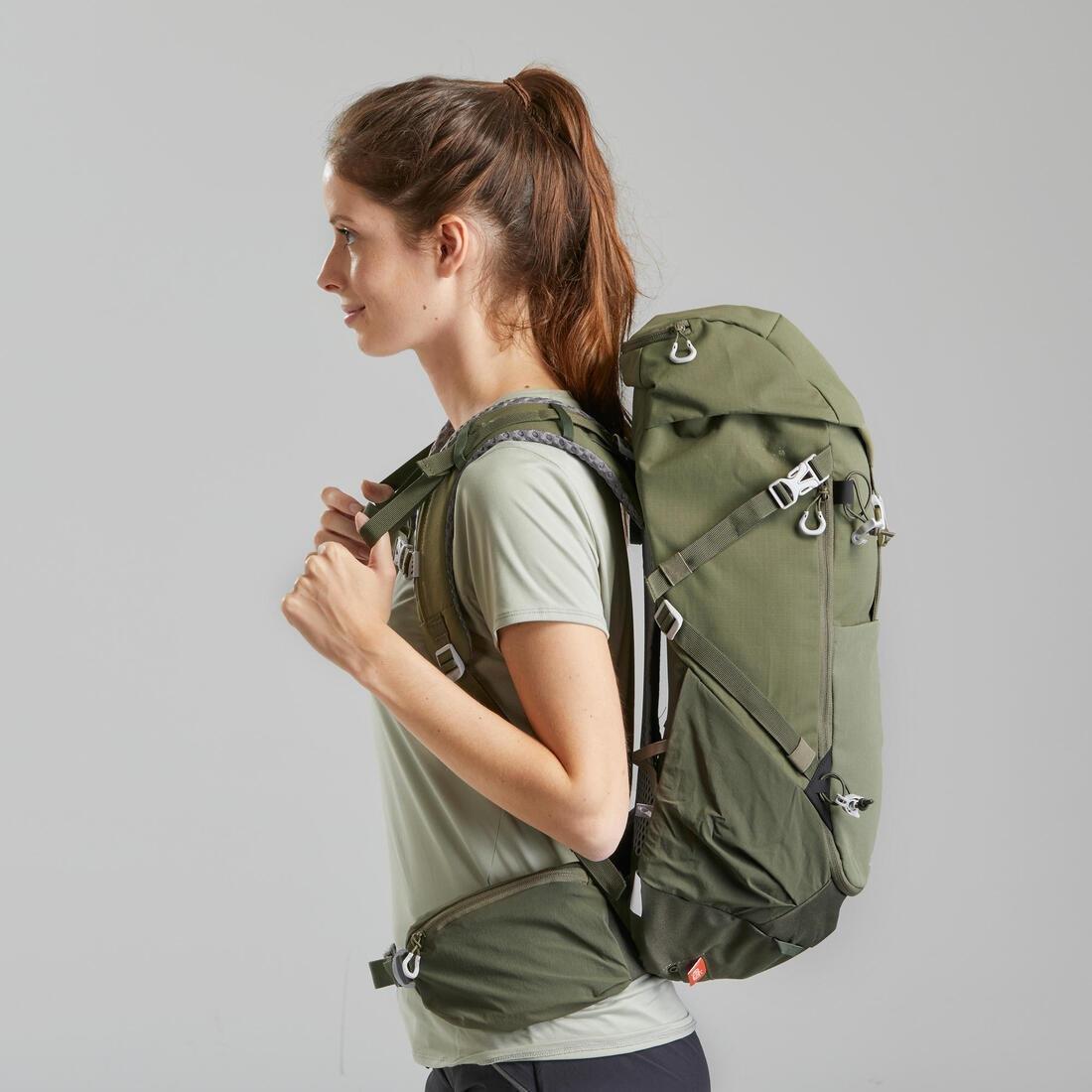 Mountain Walking Rucksack - Mh500 30L, Dark Ivy Green, , large image number 12