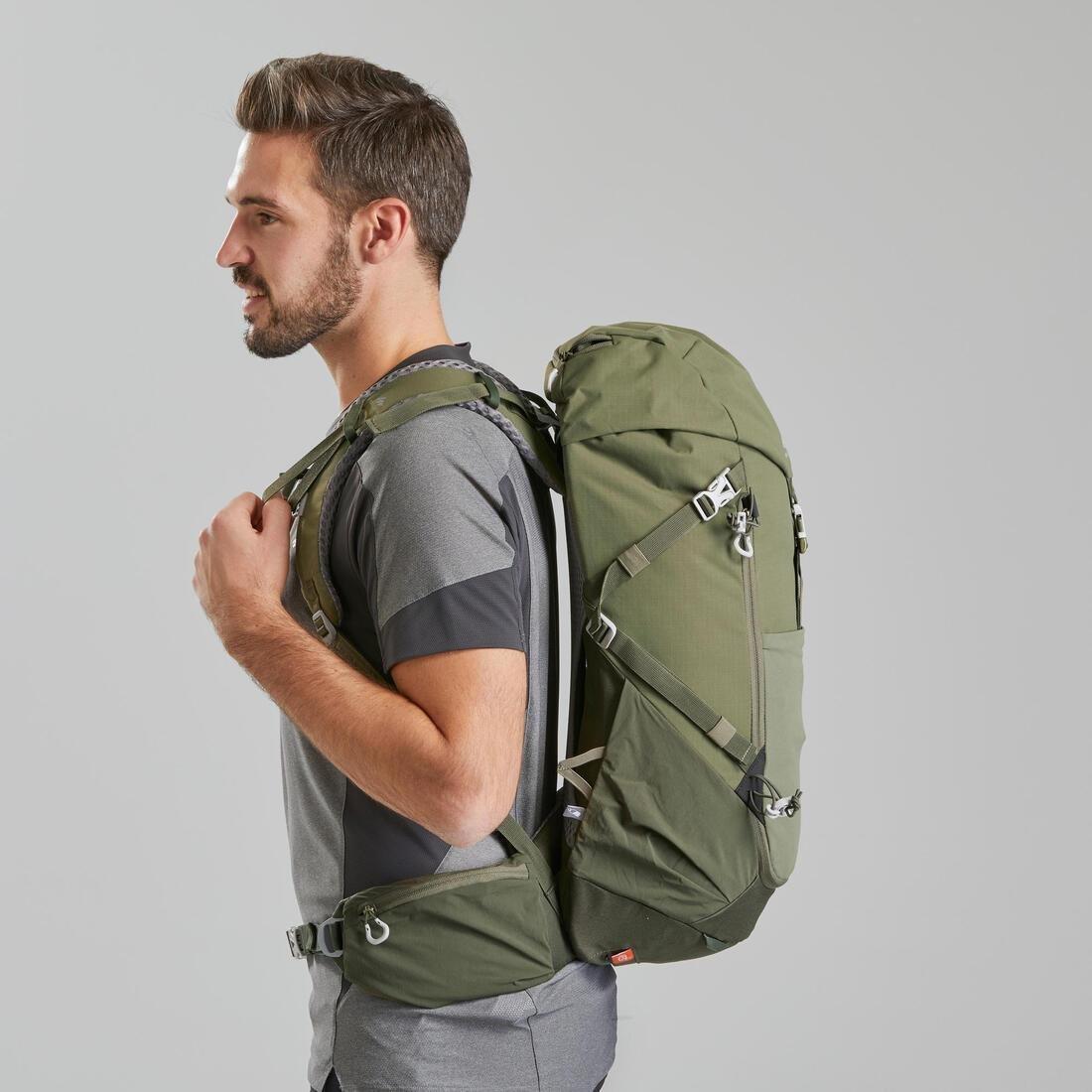 Mountain Walking Rucksack - Mh500 30L, Dark Ivy Green, No Color, large image number 13