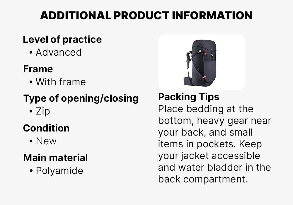 Mountain Walking Rucksack, Black, , large image number 16