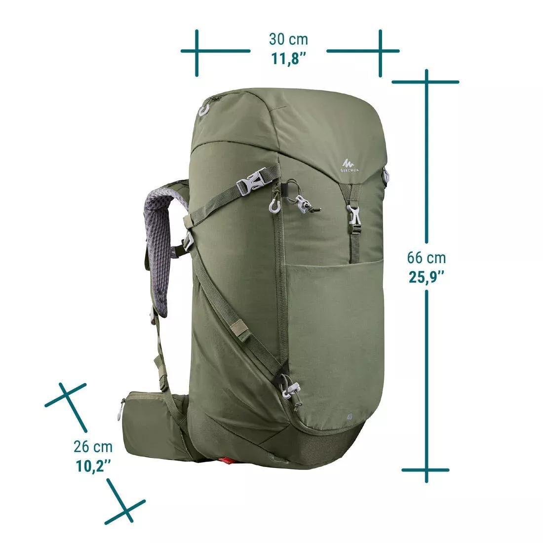 Mountain walking rucksack - MH500 , Dark Ivy Green, , large image number 12