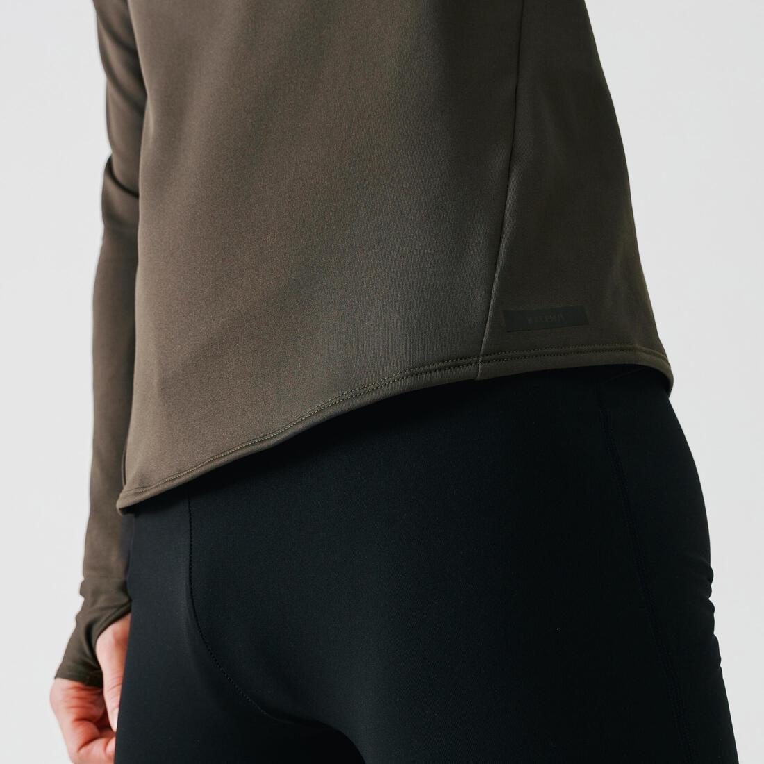 KalenjiMens WarmLong-SleevedRunning T-Shirt, Dark Bronze, , large image number 14