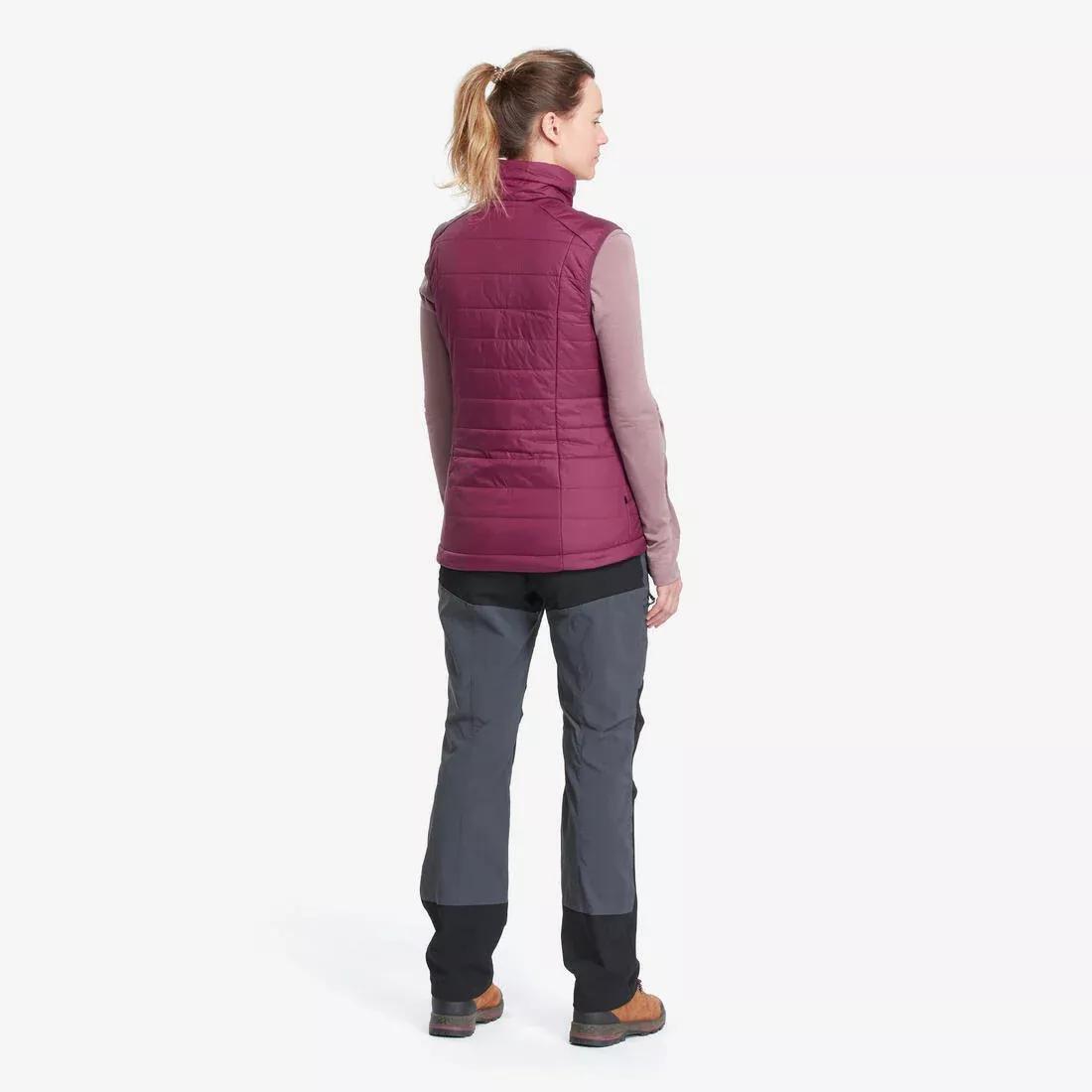 Women Synthetic Sleeveless Trekking Padded Jacket - MT100, Purple, 5401_000, large image number 3
