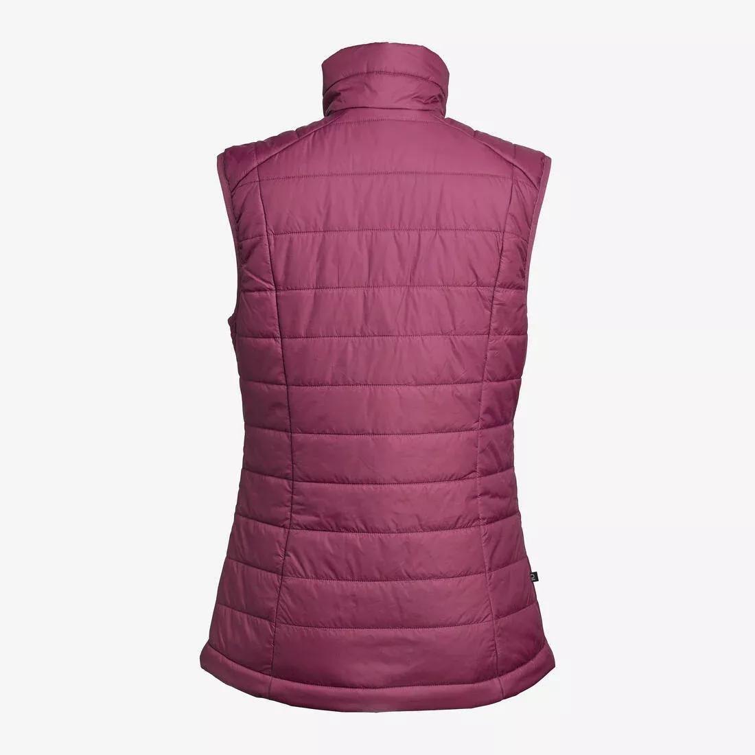 Women Synthetic Sleeveless Trekking Padded Jacket - MT100, Purple, 5401_000, large image number 4