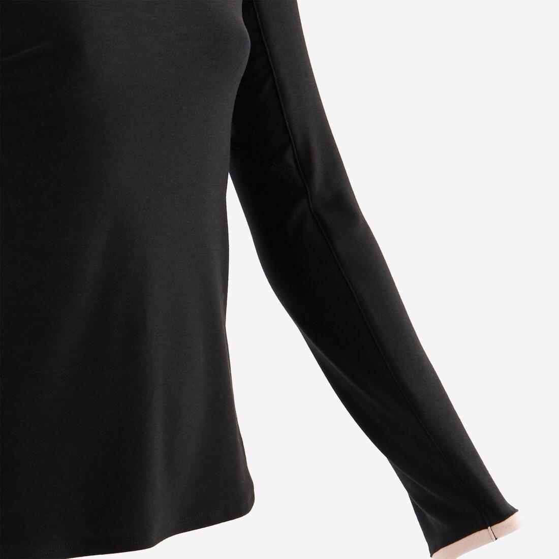Unisex Kids Long-Sleeved Breathable Cotton Gym T-Shirt 500, Pink, , large image number 5